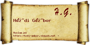 Hódi Gábor névjegykártya