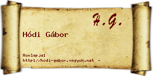 Hódi Gábor névjegykártya